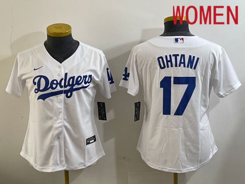 Women Los Angeles Dodgers #17 Ohtani White Game 2024 Nike MLB Jersey style 1120